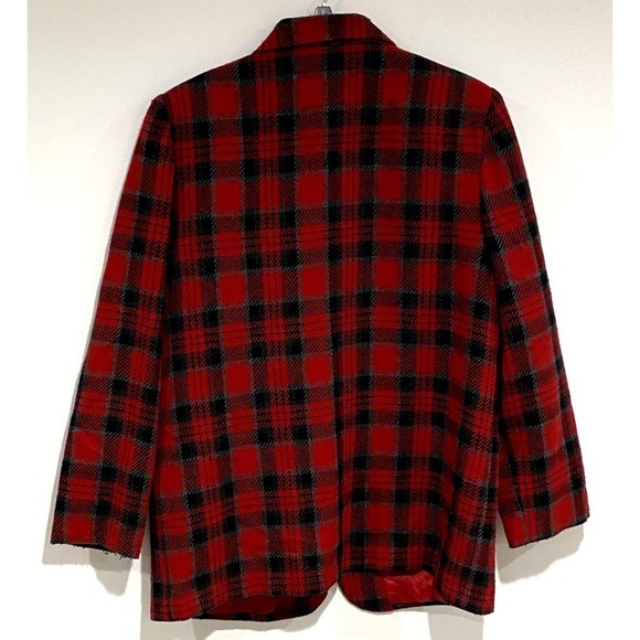 Requirements Women's Vintage 90s Wool Blend Plaid Blazer Academia Preppy - Picture 2 of 6